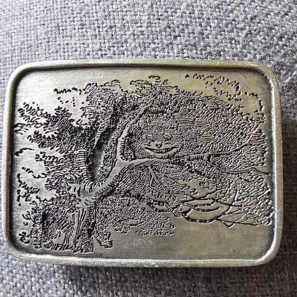 Bergamint Brass Works Alice In Wonderland Cheshire Cat Belt Buckle 2003 - Picture 1 of 9